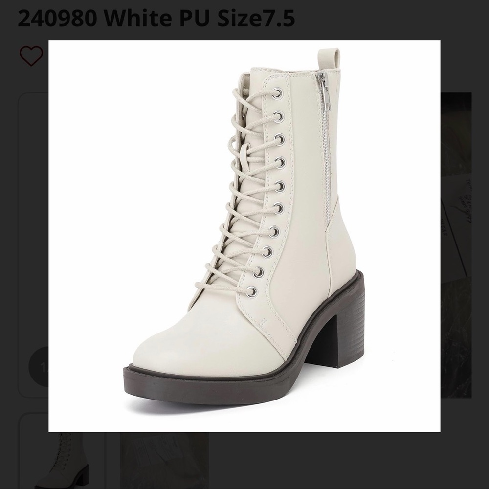 Women's Cream Lace-Up Ankle Boots